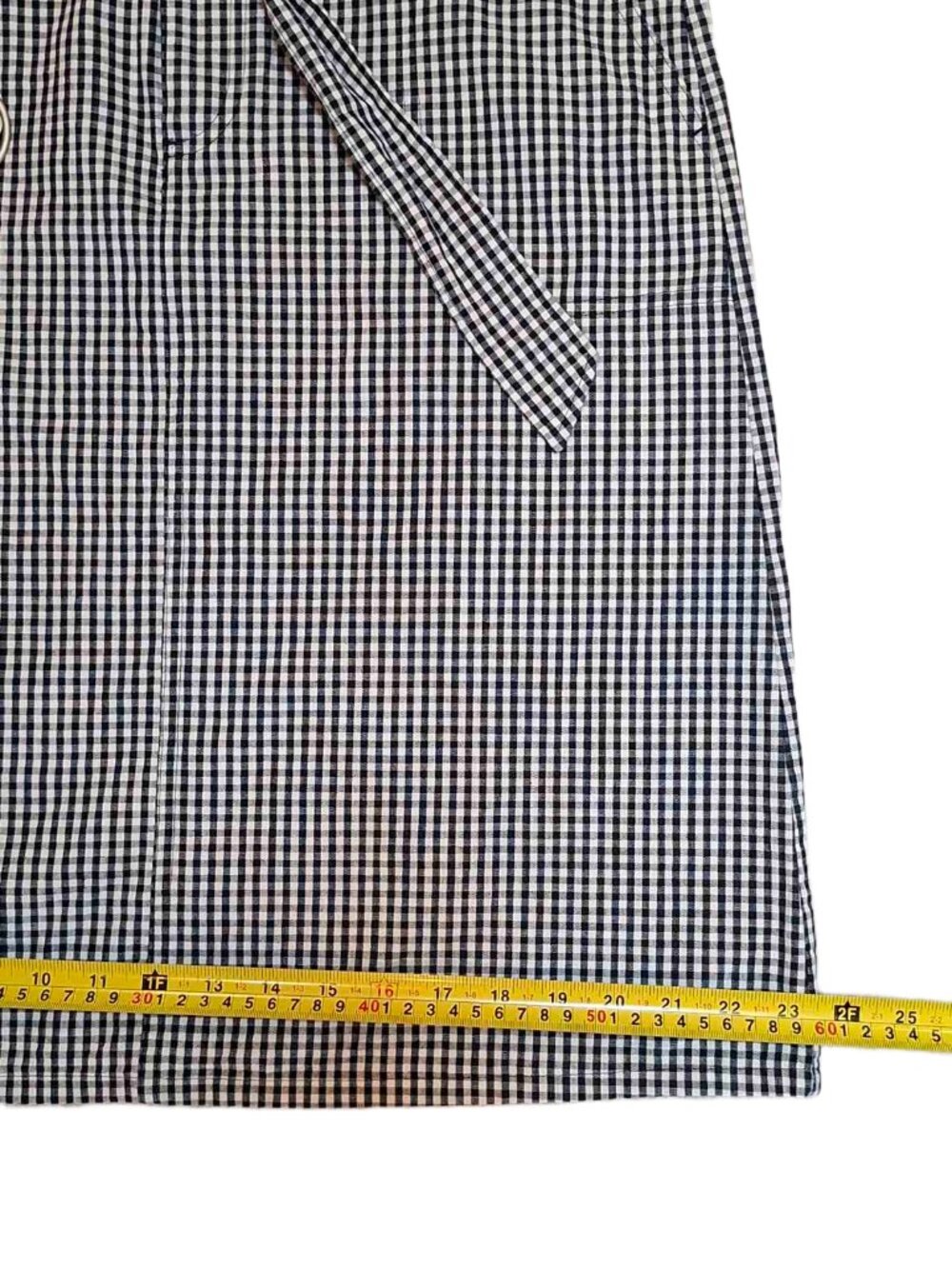 Liz Claiborne Cotton Black White Gingham Preppy Belted Cottagecore Chic Skirt 10 - Picture 10 of 10
